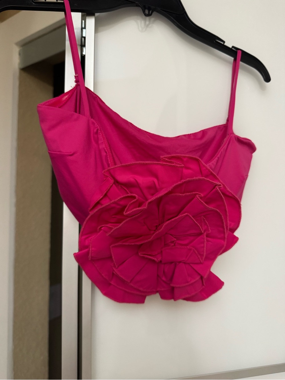 Zara Hot Pink Ruffle Flower Bikini top.